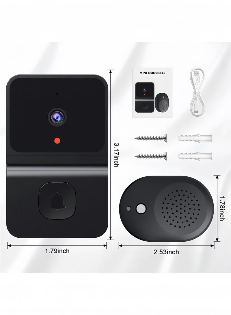 بيتك جرس باب ذكي مع كاميرا، جرس باب لاسلكي يعمل بالواي فاي مع رؤية ليلية وصوت ثنائي وجرس تنبيه - Image 2